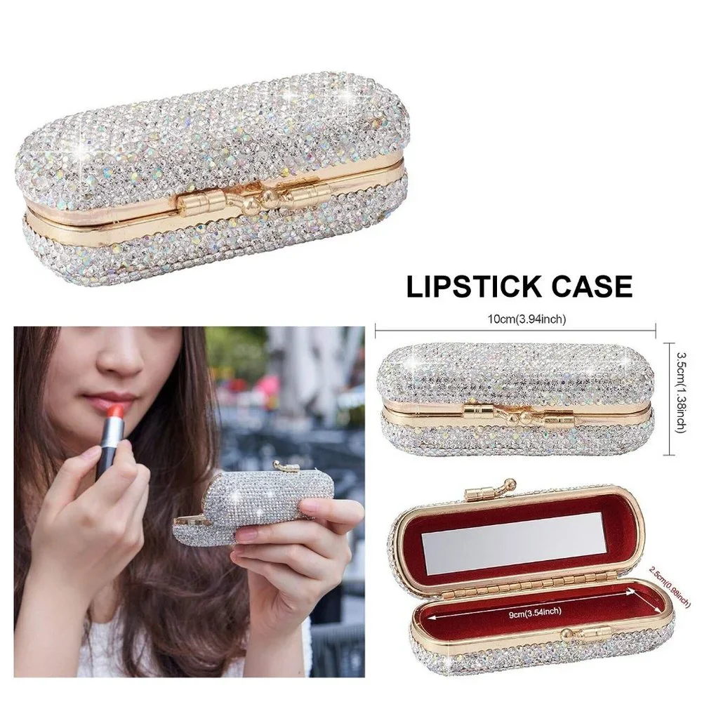 NWT Sparkling Crystal Rhinestone Bling Silver Stocking Stuffers Makeup B… - Picture 6 of 17